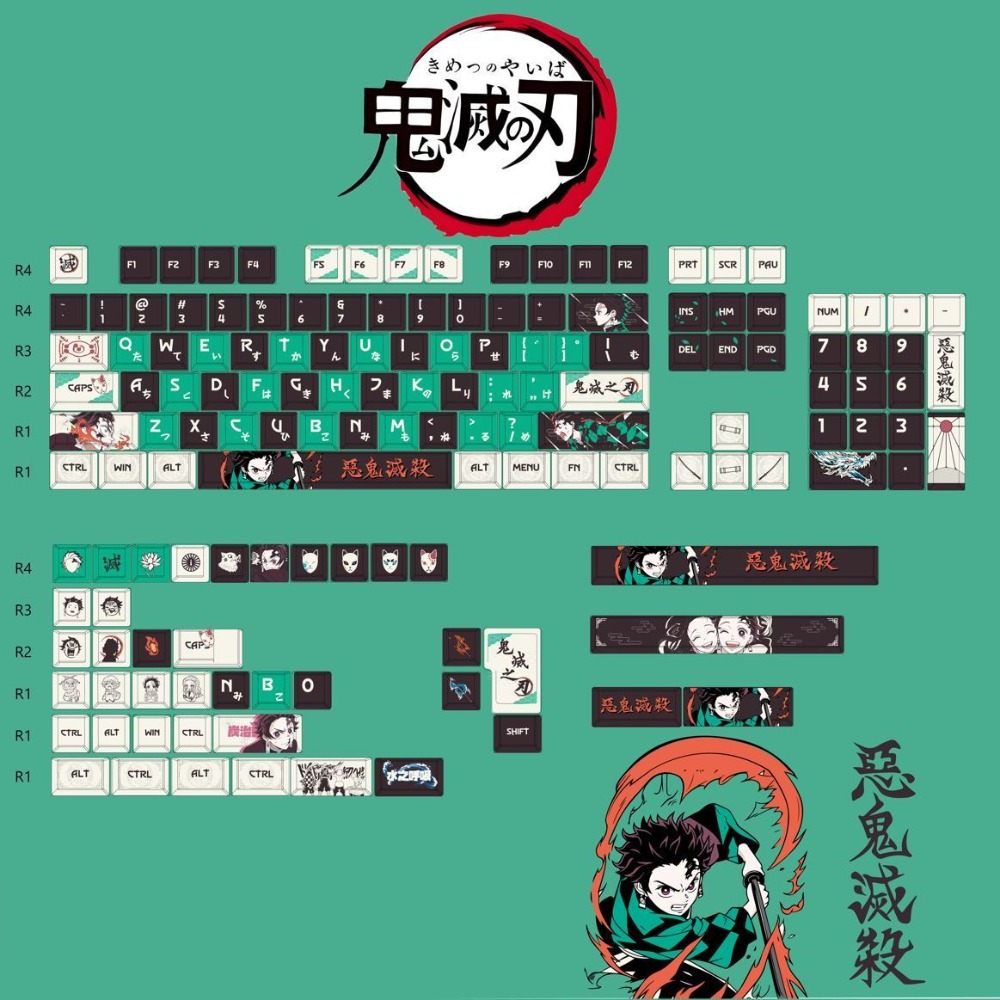 Keycap Artisan Anime - Колпачки для клавиш Demon Slayer Tanjiro
