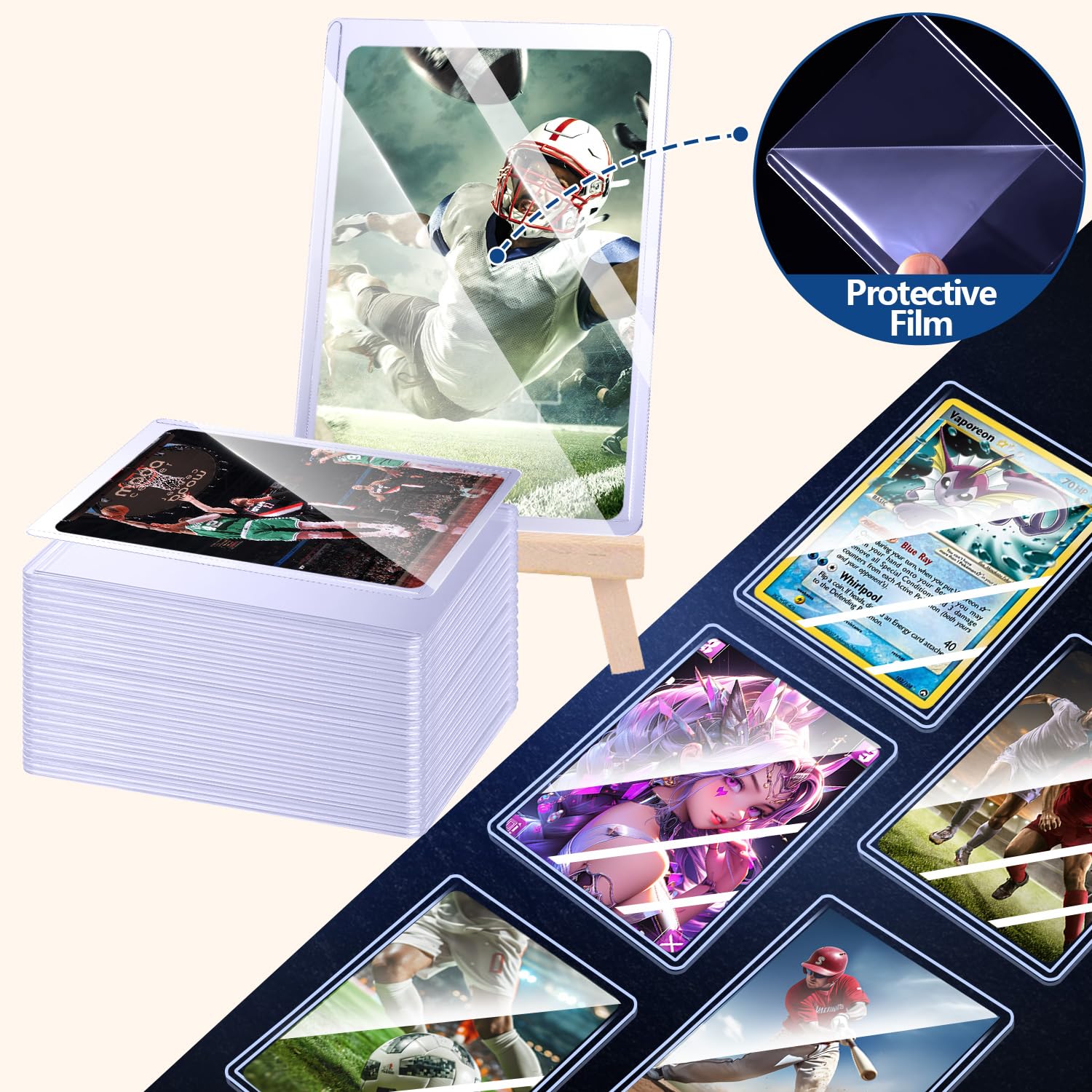 25-50 шт. жесткие рукава для к – обзор и цена Collector Card Sleeve