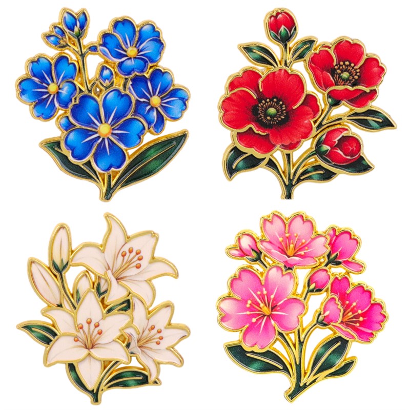 Милая винтажная цветная эмалев – обзор и цена Enamel Pin Set